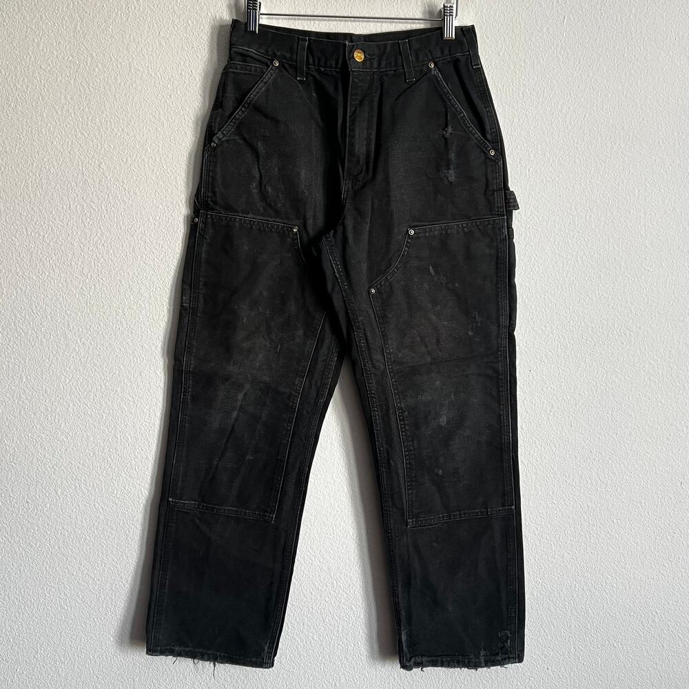Carhartt B01 BLK faded black double knee work wear carpenter pants